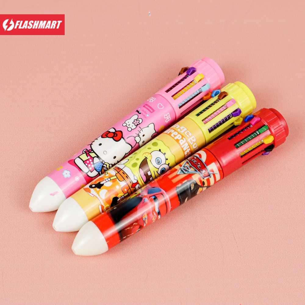 Flashmart Pena Ballpoint Multi Warna 10 Color Pen 1 PCS - SM-10