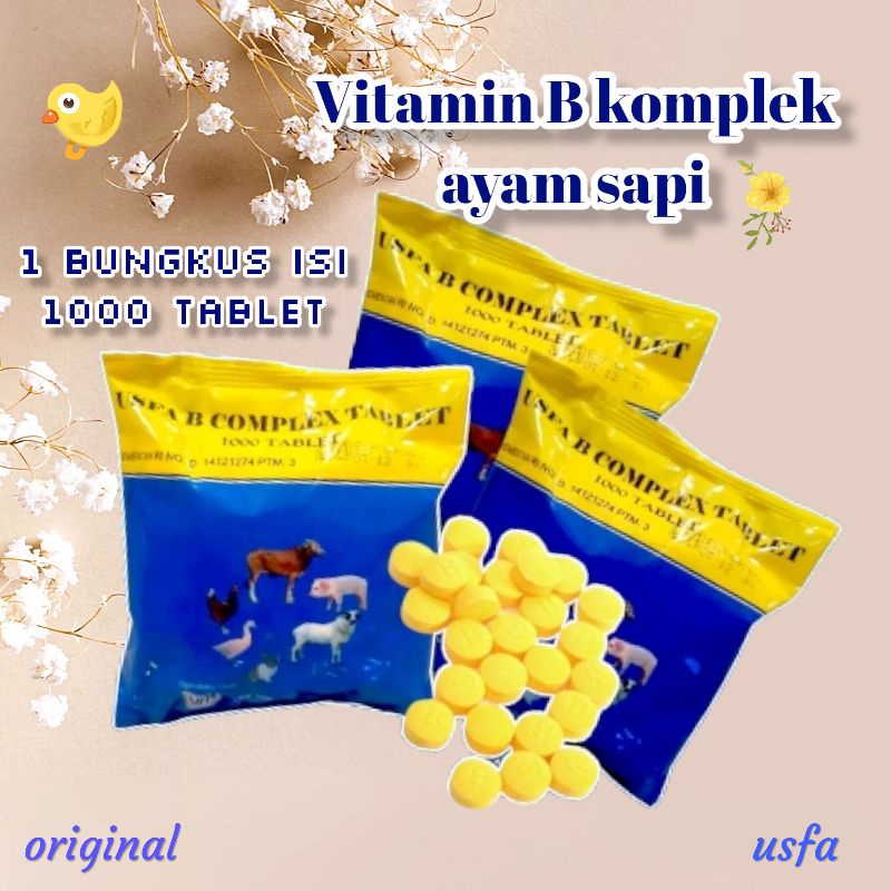 Vitamin B komplek USFA 1000 Tablet ayam sapi kambing burung