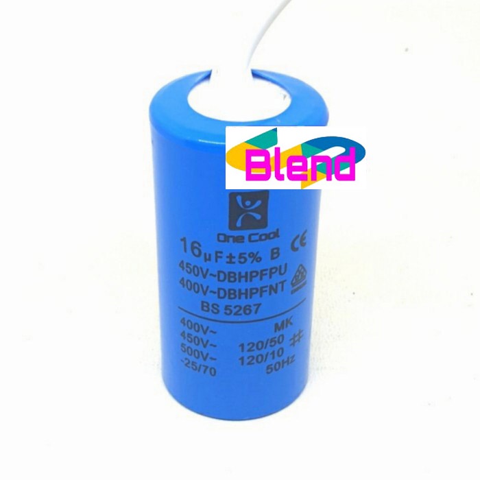 Kapasitor Mesin Cuci16 uf Bulat Singel/Capacitor Pompa Air 16 Mikro