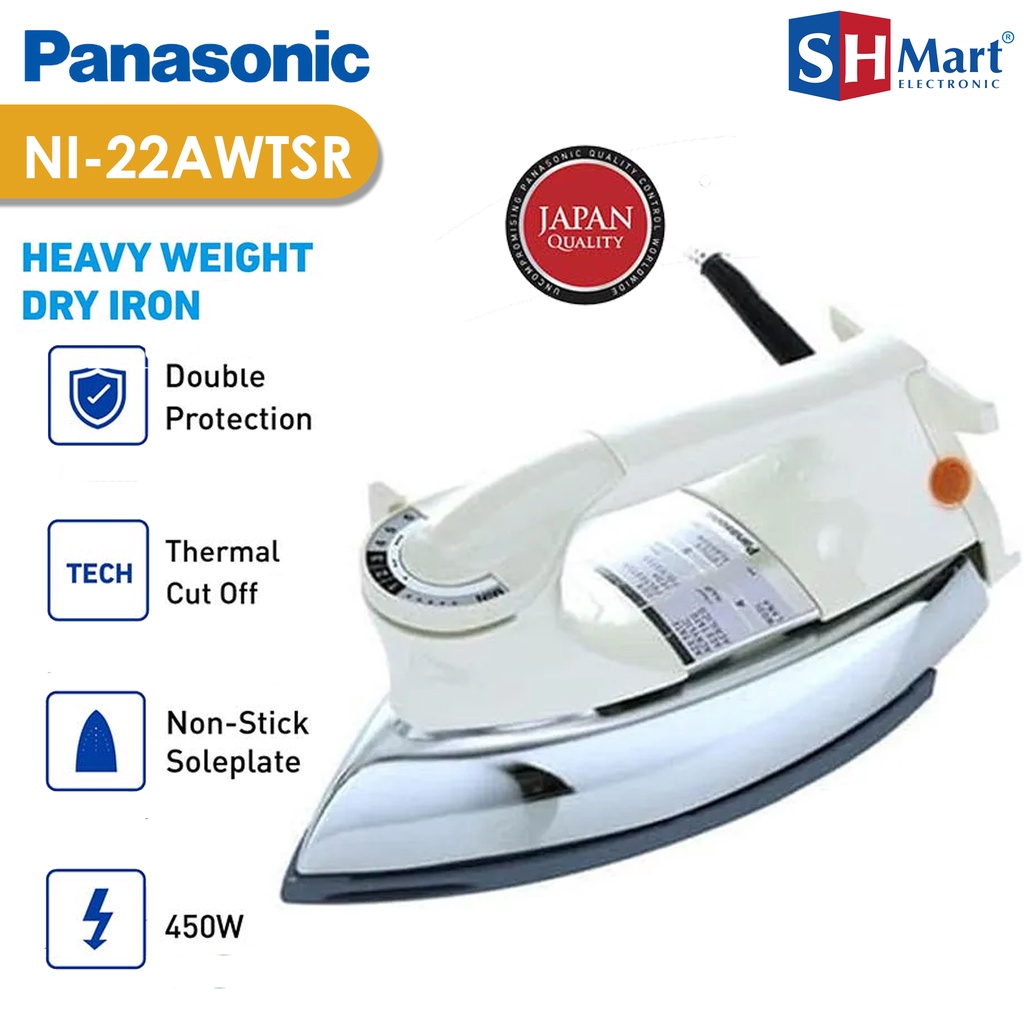 SETRIKA PANASONIC NI-22AWTSR DRY IRON NI22AWTSR 450 WATT GARANSI RESMI