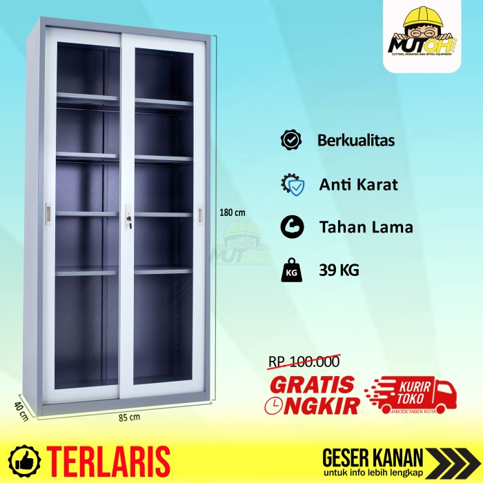 

Lemari Arsip Lemari Besi Filling Cabinet - Pintu Kaca Sliding Geser Star Seller