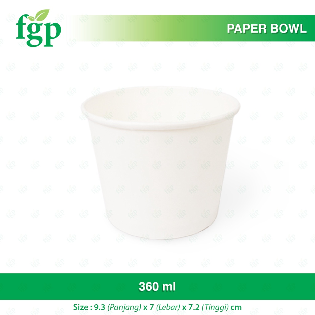 Paper Bowl 360 Ml Tanpa Tutup (B) Isi 50 Pcs