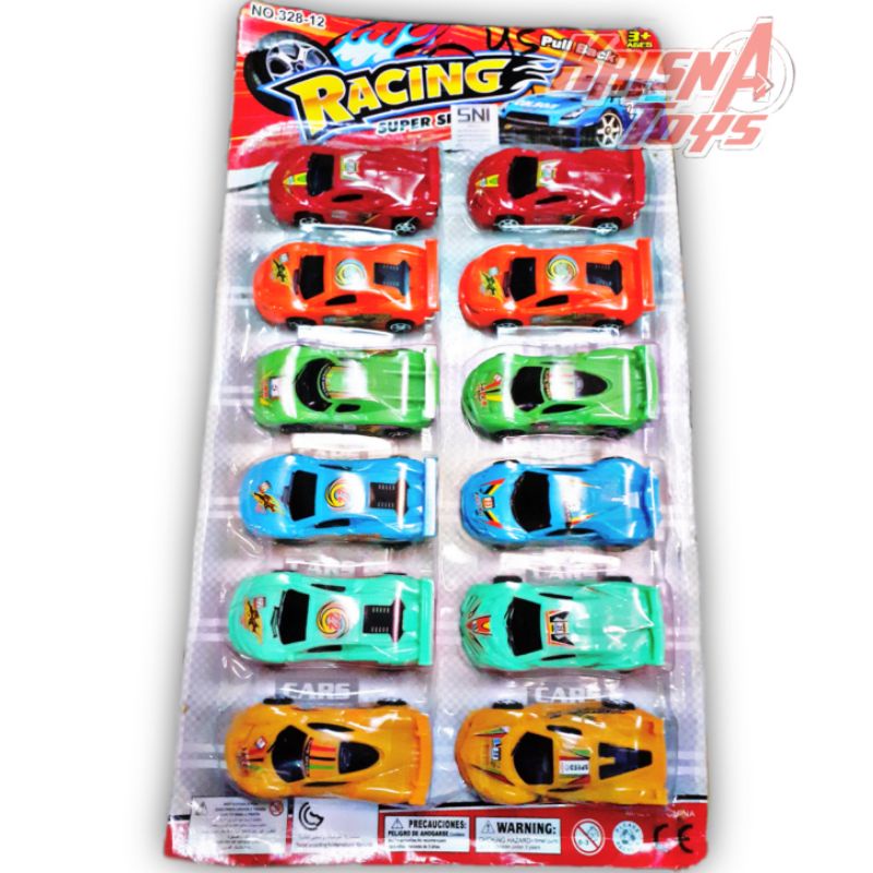 MAINAN ANAK MOBIL SPORT RACING/MOBIL MAINAN isi 12pcs/Lembar