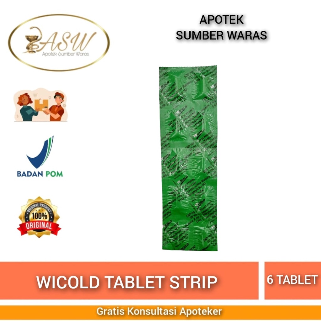 WICOLD TABLET STRIP ISI 10 TABLET / OBAT BATUK & PILEK