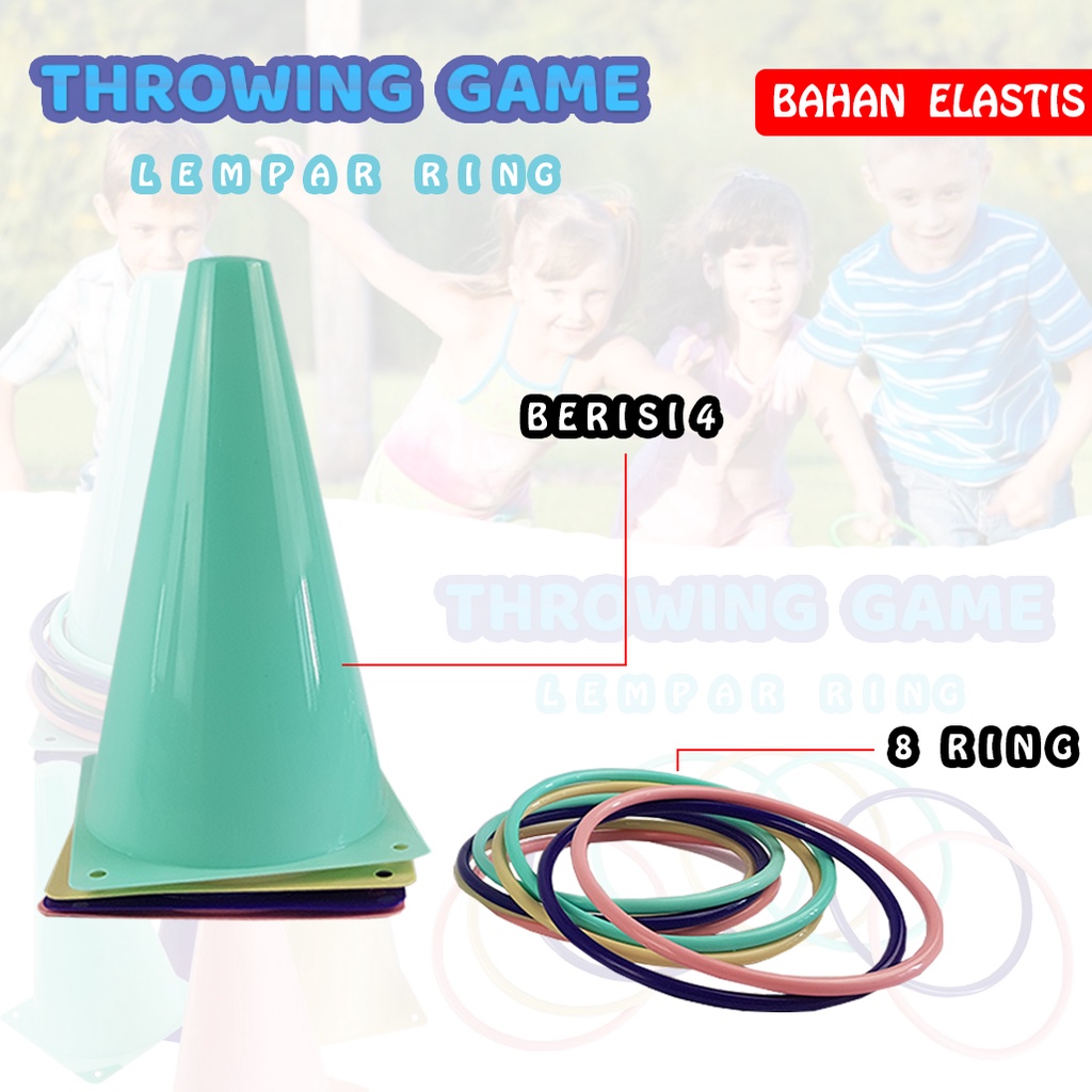 Mainan Anak Edukasi Cone Ring / Ring Throwing Game / Mainan Lempar Ring / Mainan Lempar Gelang YG25