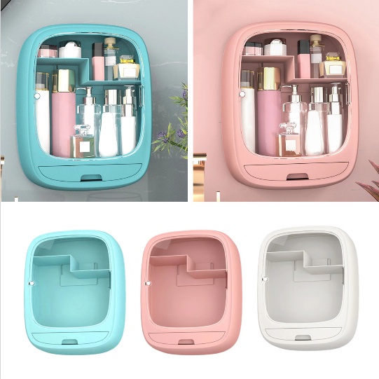 SHENAR,(COD) Rak Kosmetik Gantung Oval Tempat Make Up Organizer Kotak Makeup Kamar Mandi Storage Kosmetik Multifungsi