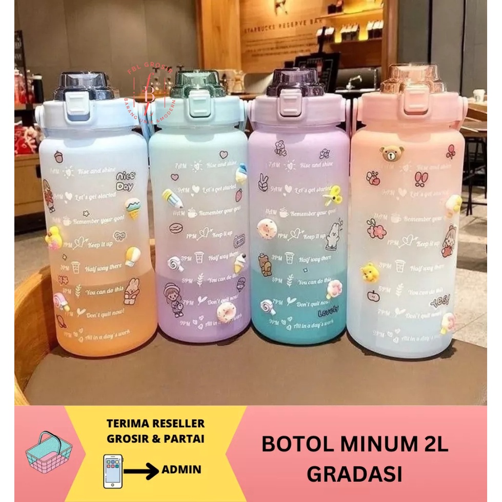 Tumbler Minum 2 LITER 1 3 LITER 2 LITER 2 LITER 1 3 LITER FREE PACKING BUBBLE FBL Murah Botol Air Mi