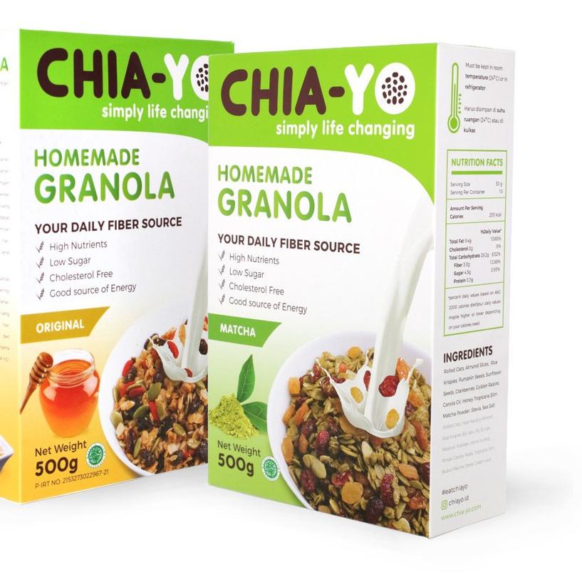 

➯ Chiayo PAKET : 2 Granola 500gr (Original & Matcha) ❄