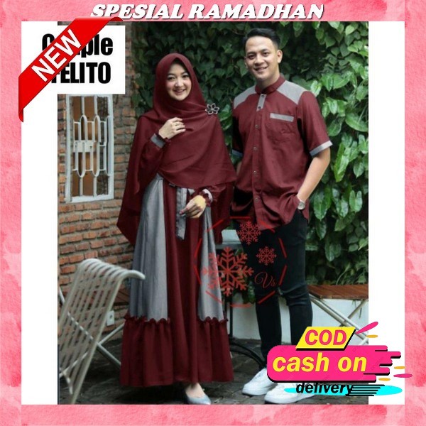 Sarimbit Ethica Terbaru 2023 Elfa 245 Mango Toast Baju Coupel / Baju Couple Keluarga / Baju Muslim C