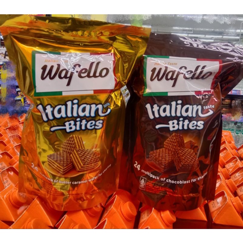 

wafello wafer italia coklat dan caramel 234gr