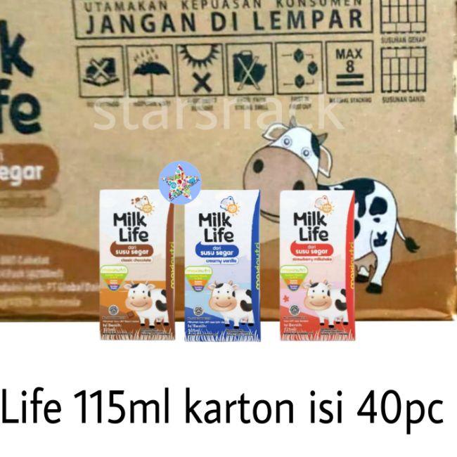 

➯ Milk Life UHT 115 ml Karton isi 40 pc ←