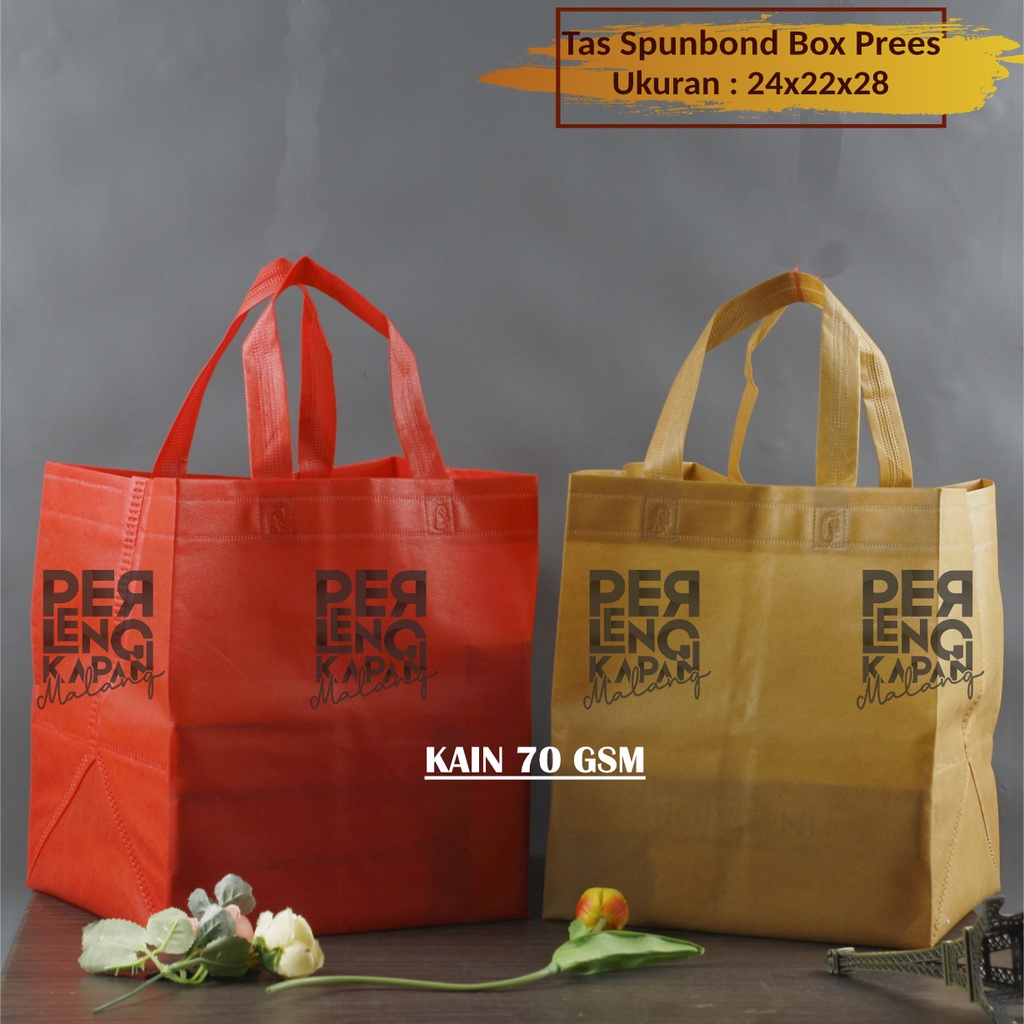 

Tas Box Spunbond Goodie Bag AUTOPRESS 24X22X28 Souvenir Promosi Murah