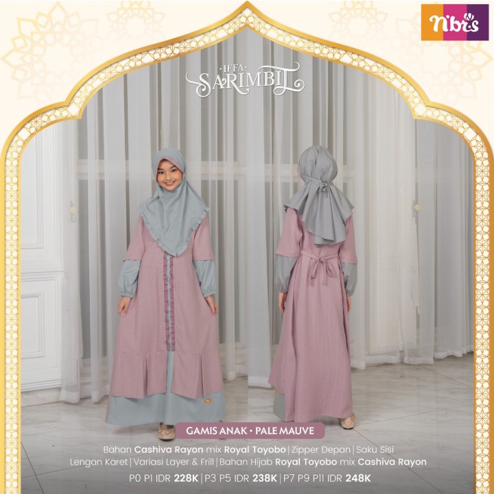 Sarimbit Nibras IFFA Pale Mauve Terbaru / Fashion Muslim Gamis Koko Sarimbit Couple Nibras Terbaru 2023