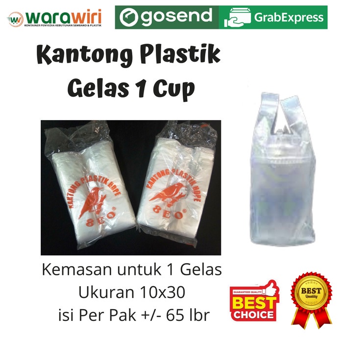 Kantong Plastik Gelas Pop Ice/Teh Poci/Es Bubble 1 Cup