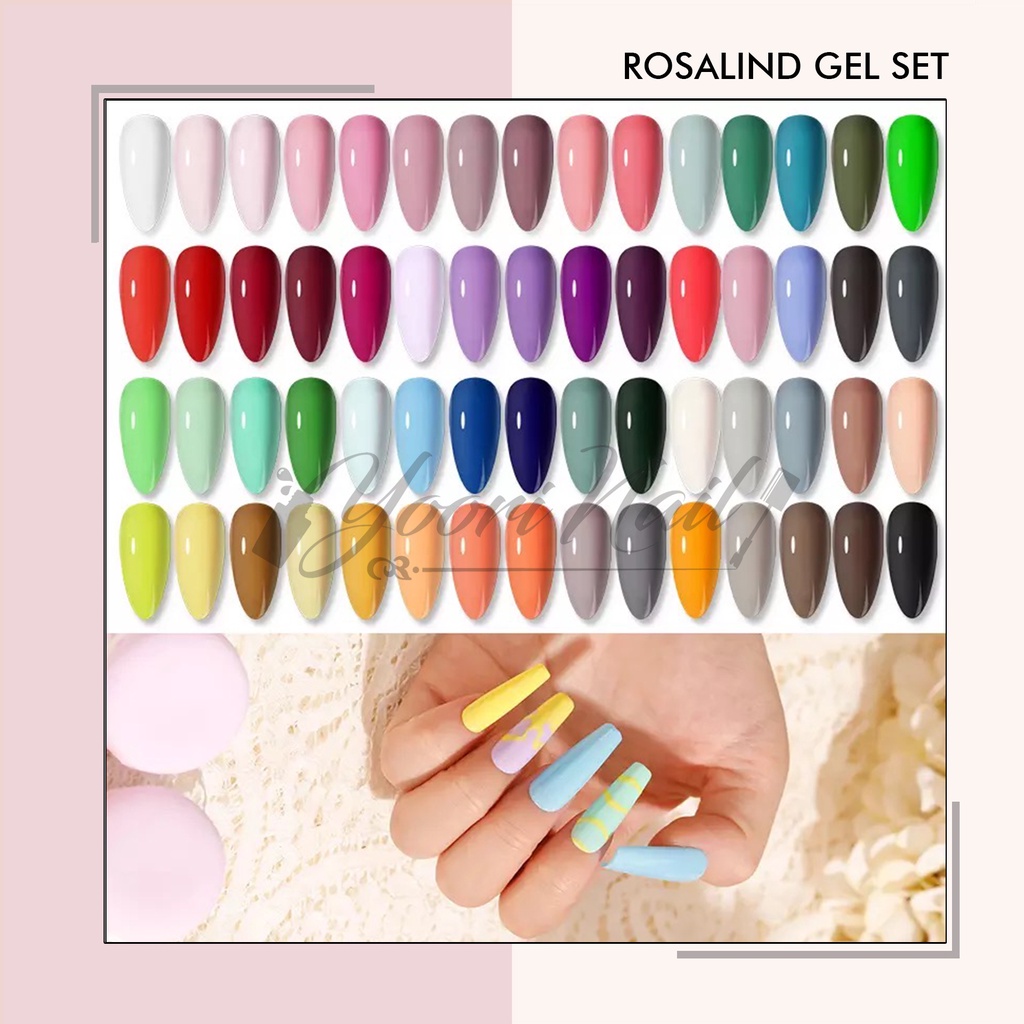 Rosalind gel polish set 60 color top coat base coat nail gel rosalind paket gel polish