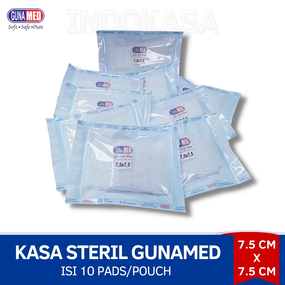 KASA STERIL UKURAN 7,5CM X 7,5CM. ISI 10 PCS /POUCH