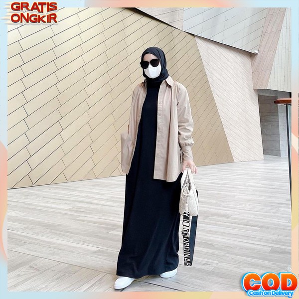 Gmis Wnta Mewah Cewek Pesta Kondangan Premium Gamis Polos Hitam Jumbo Idulfitri Bj Games Wanita Musl