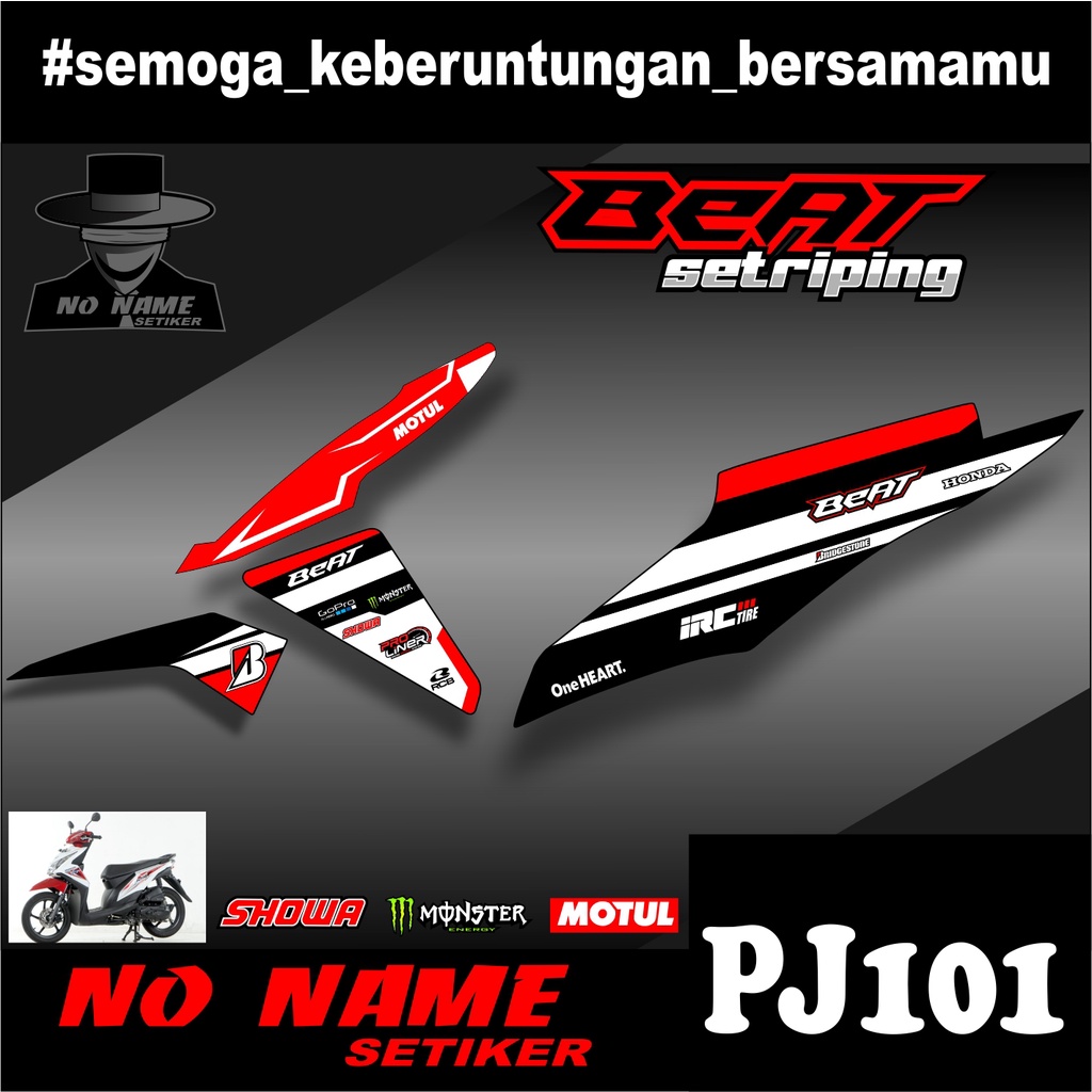 striping semi full setiker stiker beat fi (pj101) 2013-2015 variasi stiker motor honda setriping beat