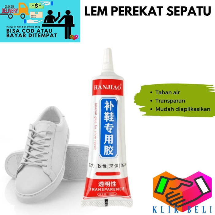 Lem Power Perekat Sepatu Hanjiao Super Kuat Glue Waterproof Cairan Penambal Sandal Sol Shoe Repair