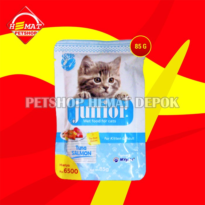 Makanan Basah Kucing Junior Wet Food Pouch 85 Gram Non Whiskas