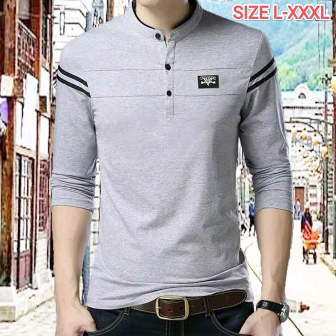 TERBARU kaos koko kerah shanghai distro variasi strip jumbo size L-XXXL /BAJU KOKO PRIA/BAJU KOKO DE