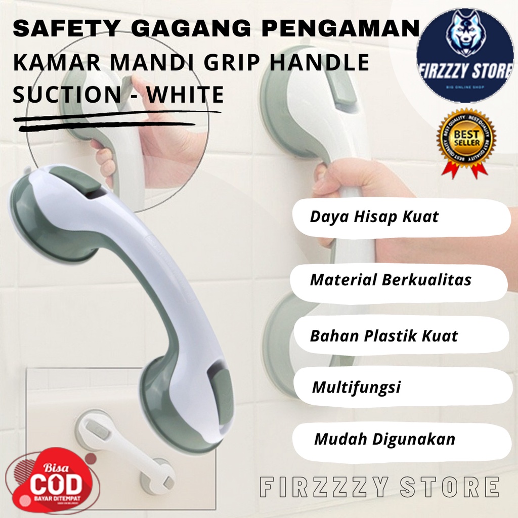 Safety Gagang Pengaman Kamar Mandi Grip Handle Suction  - White