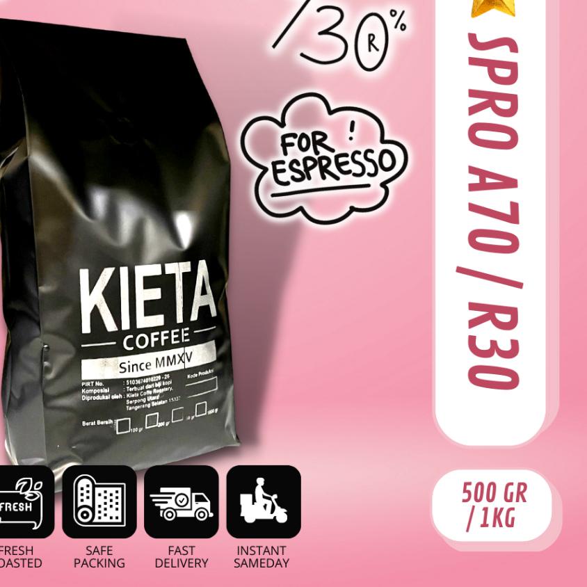 

☜ Biji Kopi 1kg Espresso Blend 70 arabika / 30 robusta ♀