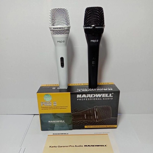 Microphone mic kabel HARDWELL PRO 8 original Vocal dynamic - Hitam/PUTIH