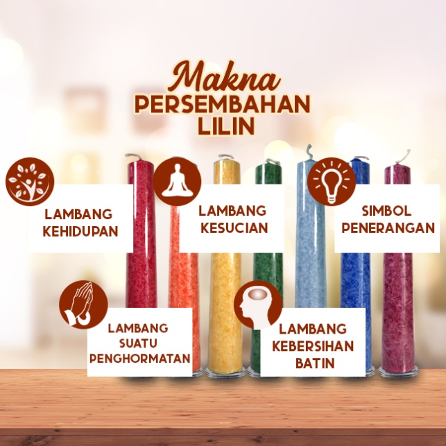 Lilin Meditasi 7 Warna - 7 Cakra Stearin Marble Kristal Sukhavati 30cm