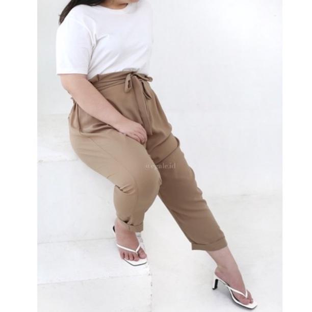 Terbaru EGALE.ID - Ribbon High Waist Pants | Plus Size Jumbo Size Big Size Murah