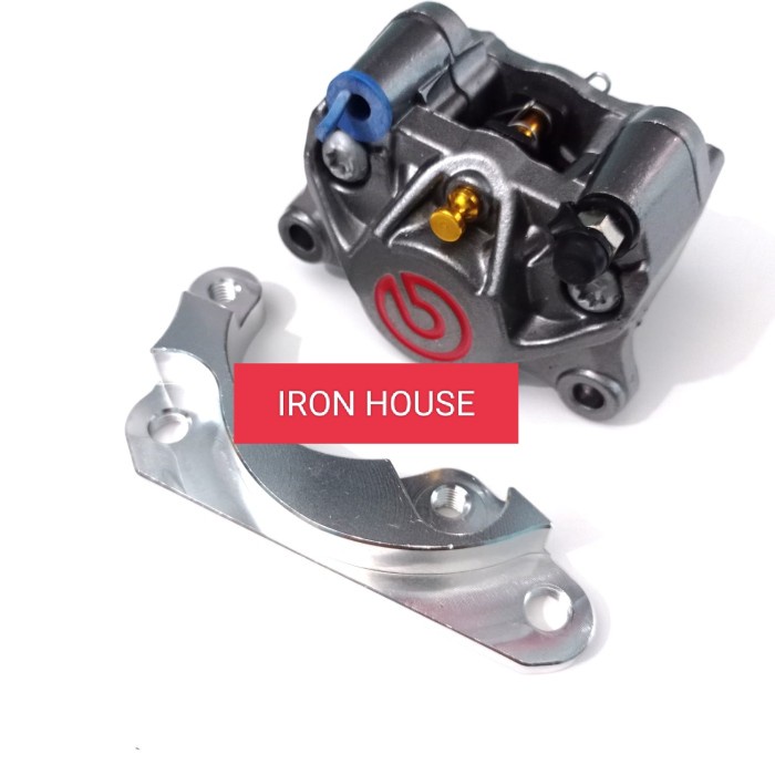 Kaliper Nissin 2 Piston Plus Breket Standar Mio 200Mm Dan Baut Breket