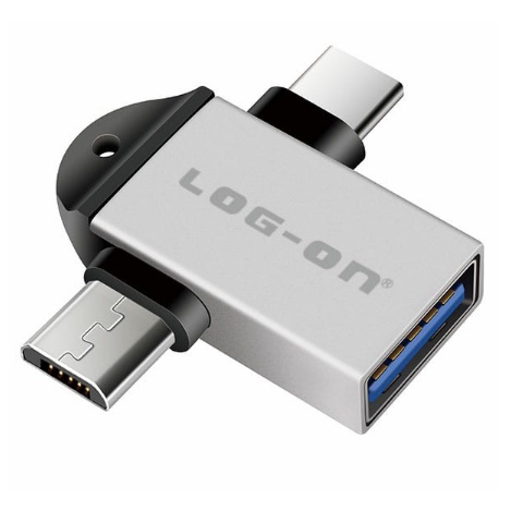 ITSTORE OTG 2IN1 LO-T09 CONVERTER USB 3.0 TO MICRO AND TYPE C LOG-ON / LOG ON OTG USB 2 IN 1 MICRO USB &amp; USB TYPE-C LO-OT09 USB 3.0 ZyncAlloy