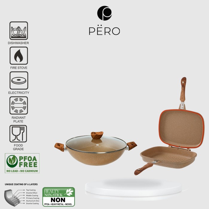 PERO DOA BIOGRANITE SET GRILL 32CM & WOK 32CM