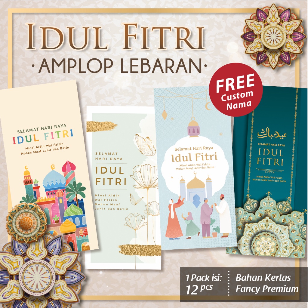 

[Isi 12] Amplop Lebaran FREE Tulis Nama/ Angpao Idul Fitri