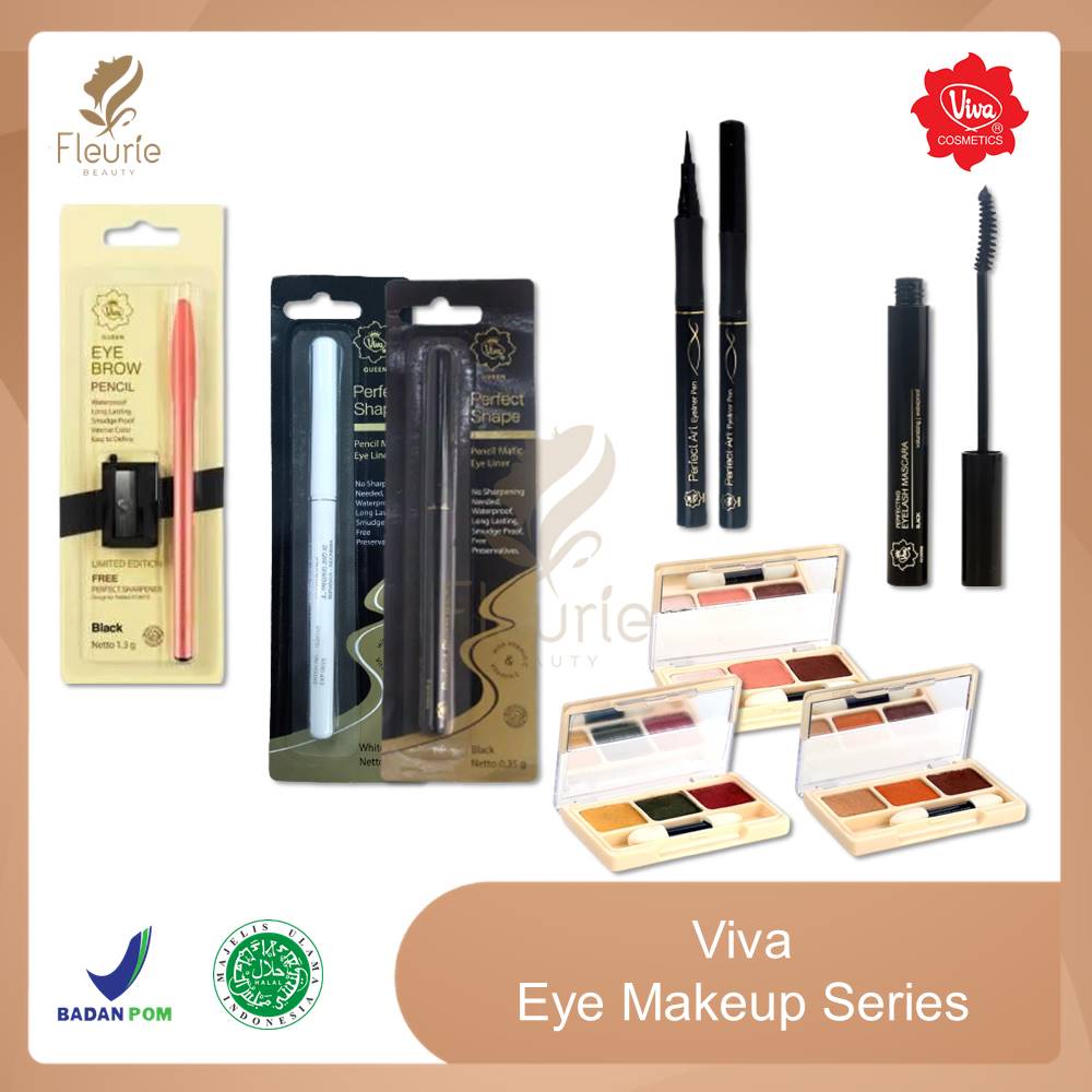 VIVA Pensil Alis + Free Rautan / Eyeshadow 3 Warna / Matic Eyeliner High Quality / Perfect Art Eyeliner Pen / Perfecting Eyelash Mascara  - Eyebrow Pencil Eyeshadow Eyeliner Original BPOM