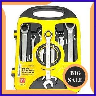 perkakas Kunci Ring Pas Set Ratchet 7 pcs AMTECH Kunci Ring Pas Rachet Ring Kunci Ring Set