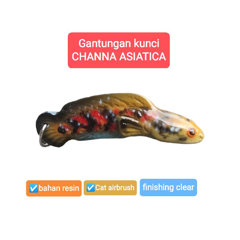 Gantungan kunci patung kecil Channa asiatica