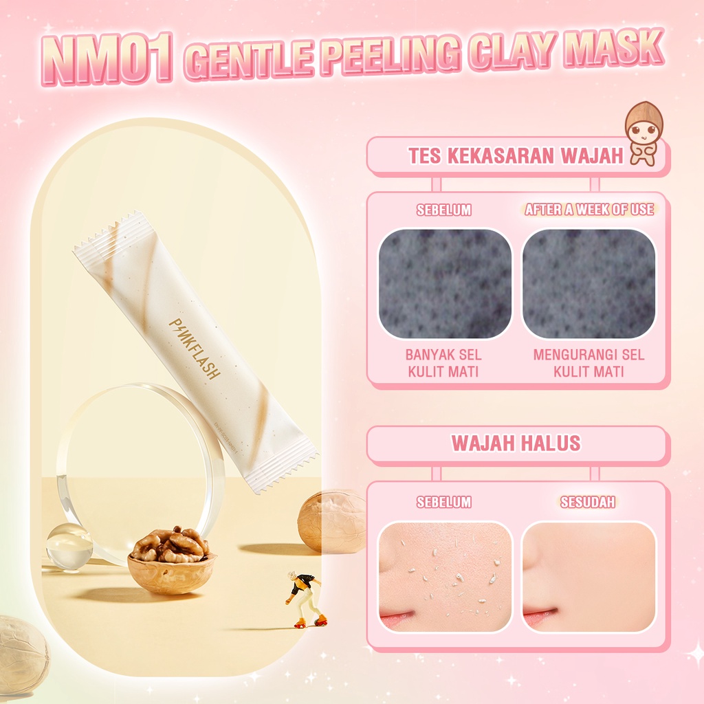 PINKFLASH Clay Mask / Masker Wajah / Natural Plant Cleansing Clay Mask