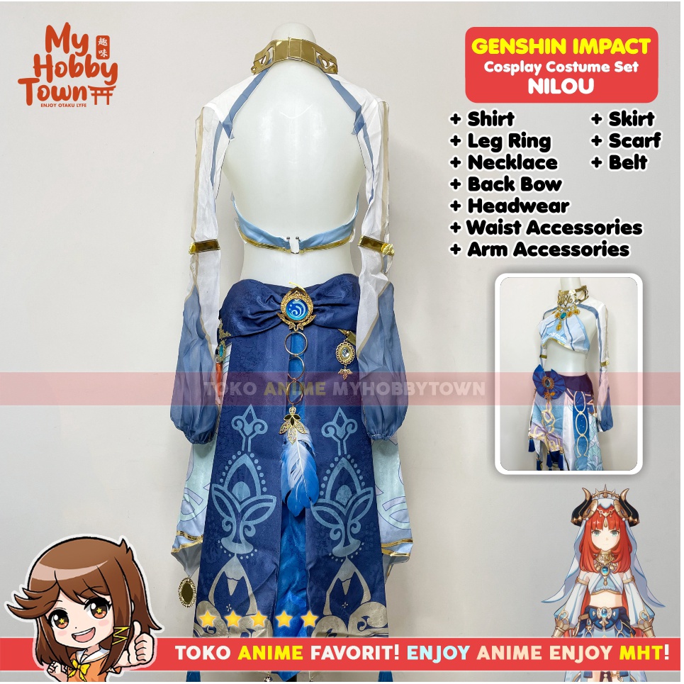 Kostum Cosplay Anime Game Genshin Impact Nilou