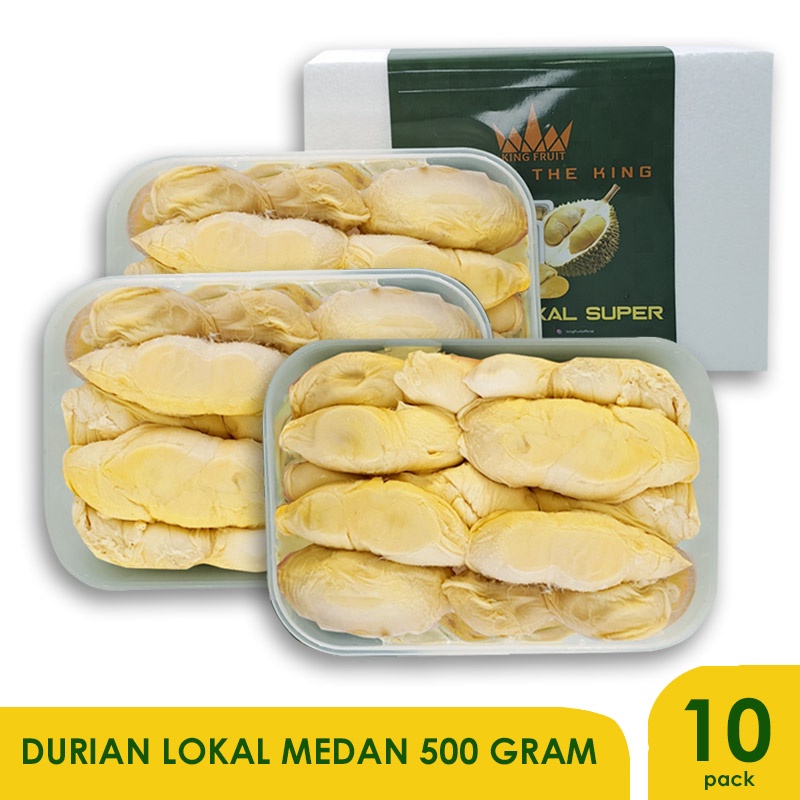 

10 Pack King Fruit Durian Lokal Super Premium Frozen Duren Medan Kupas