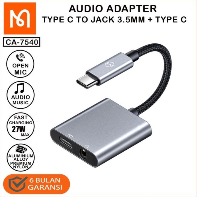 MCDODO SPLITTER IPHONE/ ANDROID TYPE C AUDIO GAMING SUPPORT OPEN MIC