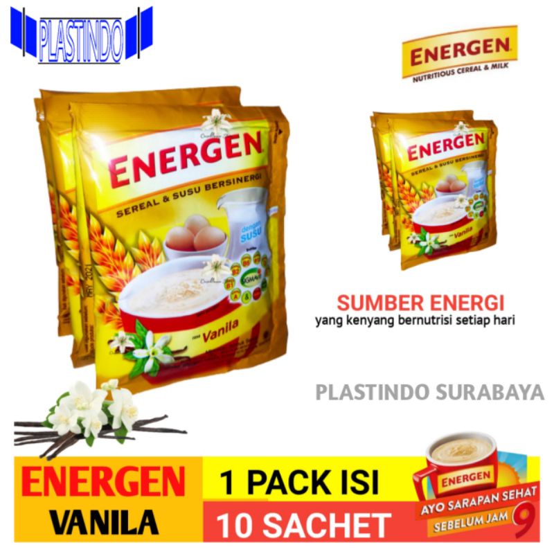

Energen VANILA 32gram (10 sachet) sereal susu sarapan 1 Renceng isi 10