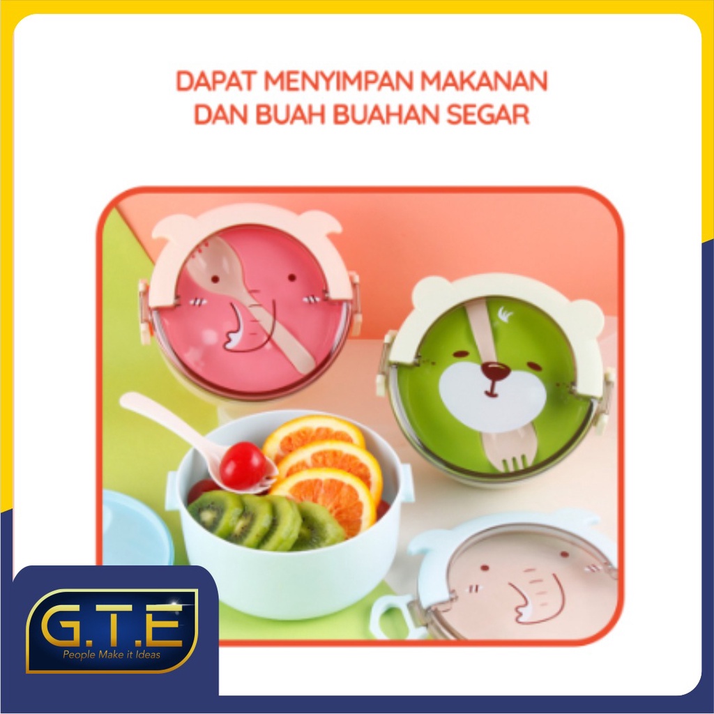 GTE | Kotak Makan Siang Portable Motif Kartun / Kotak Makan Siang Motif Kartun Lucu / Kotak Makan Siang Anak Motif Kartun