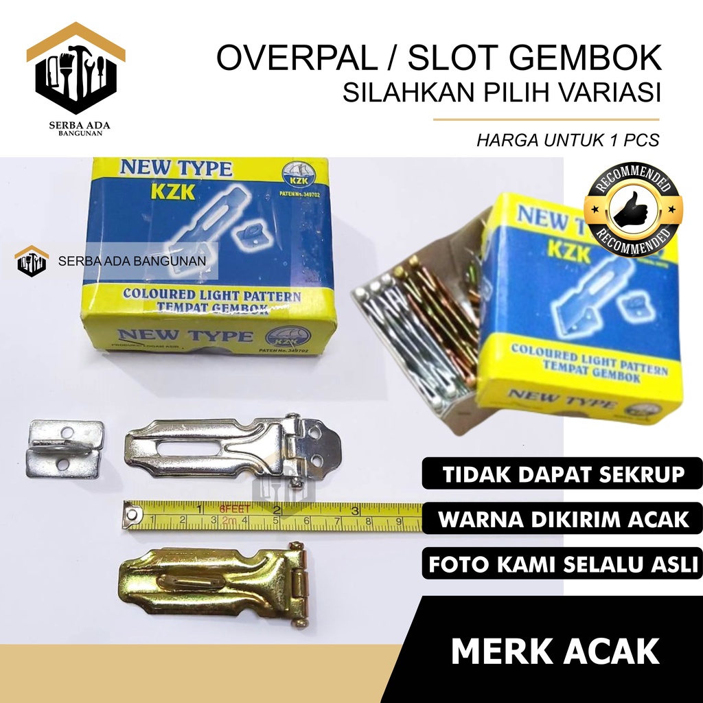 Overpal plat tempat gembok 2,5&quot; inch | 3&quot; inch | 4&quot; inch putih murah / overval