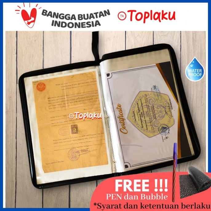 

Terbaru !!! Map Ijazah Dokumen Keeper Isi 40 Resleting Anti Air Kulit Document