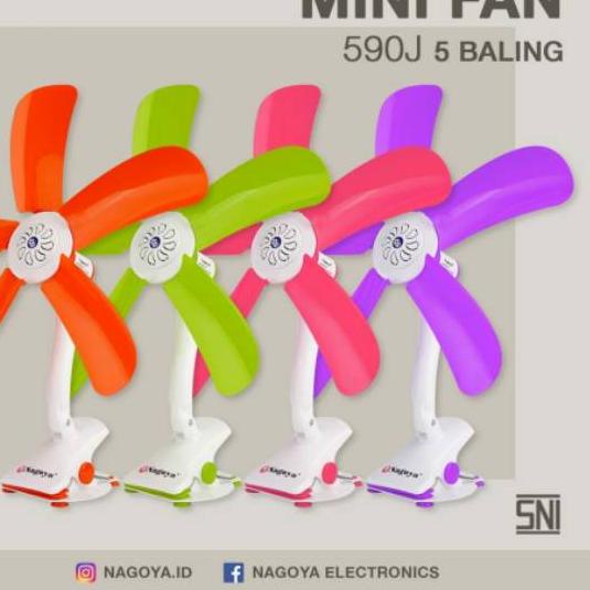 ➭ KIPAS ANGIN JEPIT NAGOYA NG-590J PORTABLE MINI FAN 5 BLADES NG590J / Kipas Jepit QQ 1788 - QQ1788 