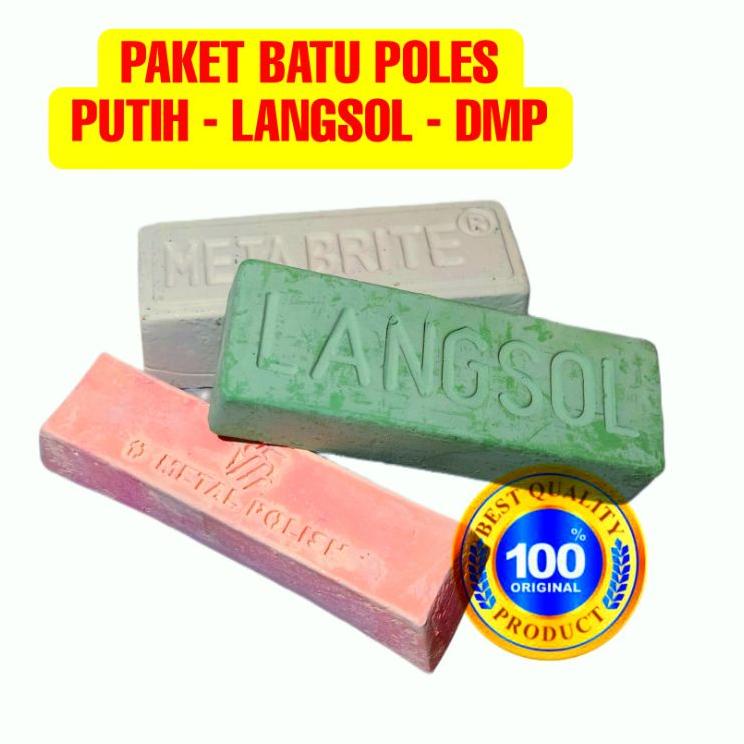 ♥ PAKET BATU POLES DASAR SAMPAI FINISHING (PUTIH-LANGSOL-DMP) ❃