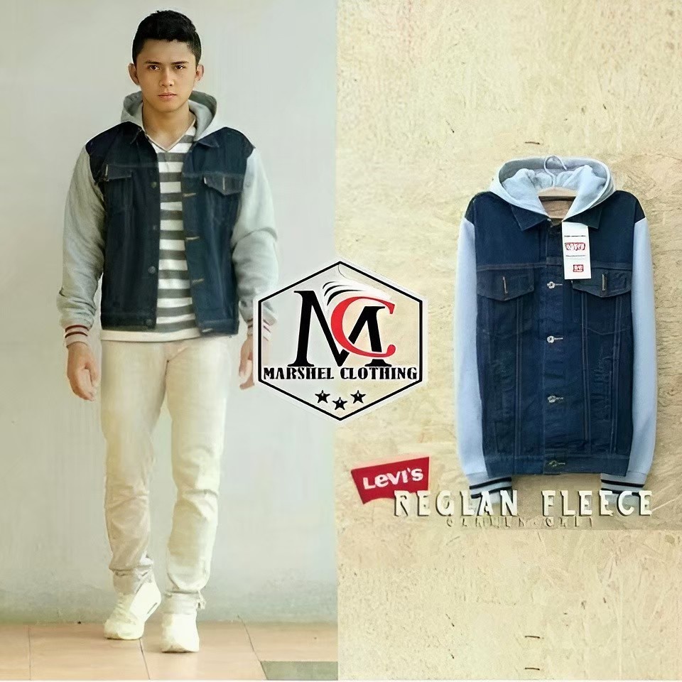 RCL - Jaket Jeans Hoodie Garmen Kombinasi Abu Jaket Boy Pria Jaket Jeans Boy Jaket Levi Hoodie Pria Boy / Jaket Denim Hoodie Boy / Jaket Jeans Hoodie Boy Pria / Jaket Jeans Denim Boy Double Sleeting / Jaket Jeans Resleting Denim Boy Anak Jalanan