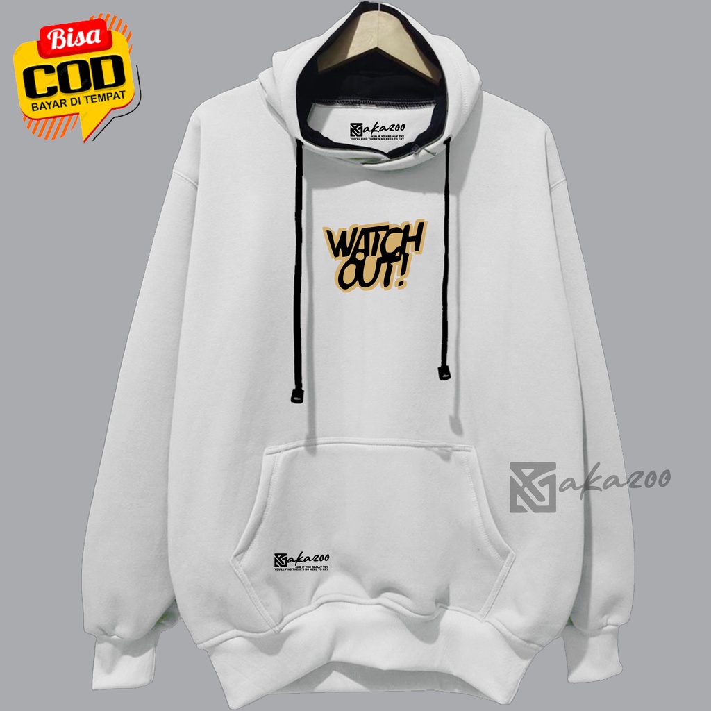 hoodie pria distro hoodie Sablon Wact Out Putih premium terbaru ziper hoodie oversize hoodie murah xxl akazoo.id