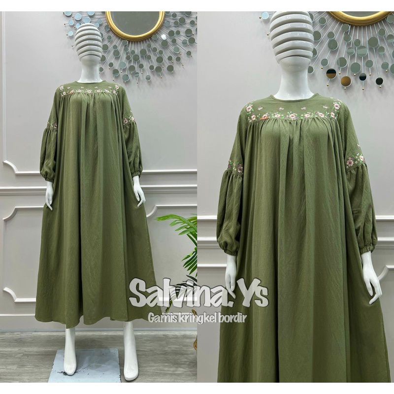 GAMIS BORDIL TANGAN BALON SALVINA